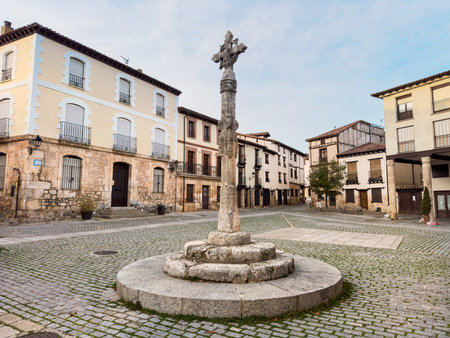 Ancient medieval village of Covarrubias in Burgos Province, Spain.の写真素材