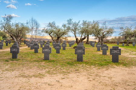 Cuacos de Yuste, Spain. German military cemetery near the Yuste monastery, where German soldiers...