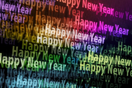 Close up of computerscreen with Happy New Yearの写真素材