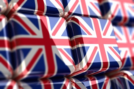 Rendering of union jack in cubesの写真素材