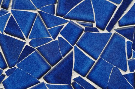 Blue Tile Mosaic, Close-upの写真素材