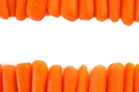 Rows of Baby Carrots Forming Bordersの写真素材