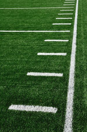 Sideline on American Football Field with Hash Marksの写真素材
