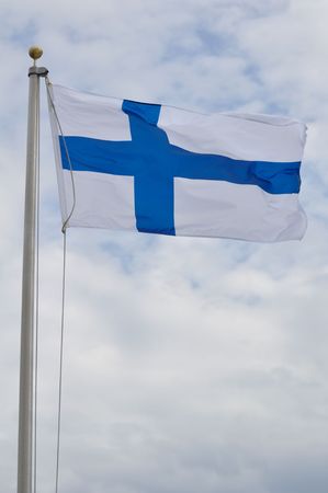 The Flag of Finland Waving in the Breezeの写真素材