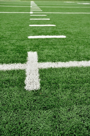 Hash Marks on an American Football Fieldの写真素材