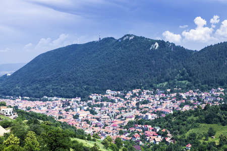 Panorama of Brasov, Romaniaの写真素材