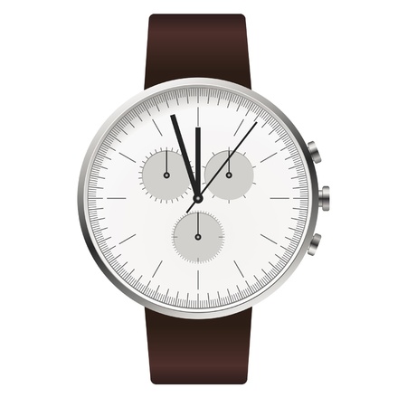 silver hand watch illustrationのイラスト素材