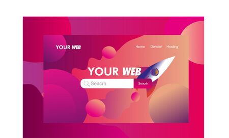 Domain and Hosting Website Templateのイラスト素材