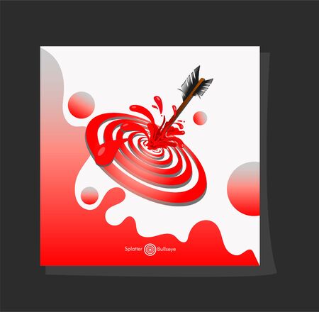 Red Bulls Eye Splash Paint Color Vector Designのイラスト素材