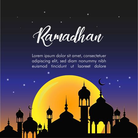 Ramadan Night Background Vector Designのイラスト素材