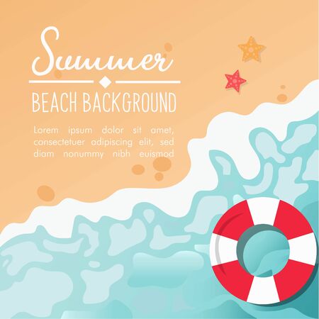 Summer Beach Background Vector Designのイラスト素材