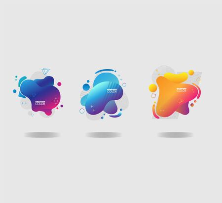Gradient Liquid Color Background Bundleのイラスト素材