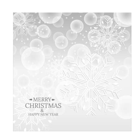 Silver Rain Snow Merry Christmas and Happy New Yearのイラスト素材