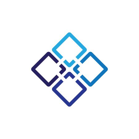 Technology logo, computer and data related business, hi-tech and innovativeのイラスト素材