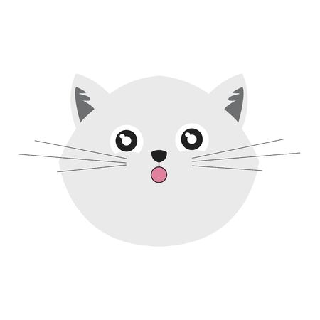 cute cat face , head pet friendlyのイラスト素材