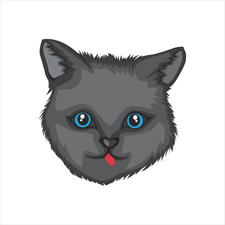 cute cat face , head pet friendlyのイラスト素材