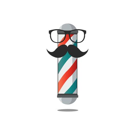 Logo for barbershop, hair salon. Black and white barbershop logotype. Barbershop sign. Vector Illustrationのイラスト素材