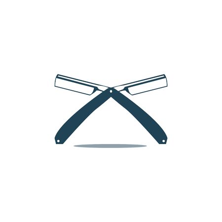 Logo for barbershop, hair salon. Black and white barbershop logotype. Barbershop sign. Vector Illustrationのイラスト素材