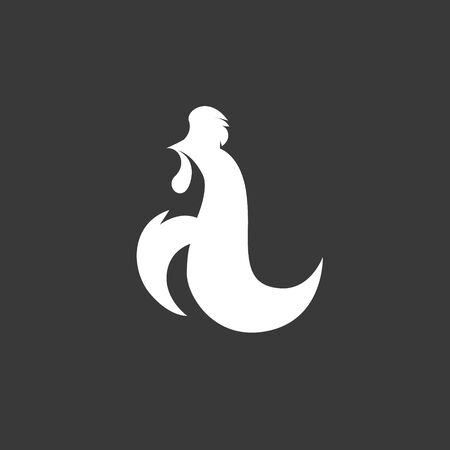 Rooster, chicken, cock. Abstract vector illustration, logo, icon.のイラスト素材