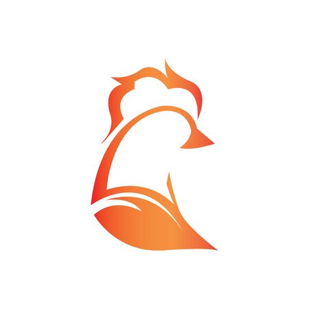 Rooster, chicken, cock. Abstract vector illustration, logo, icon.のイラスト素材