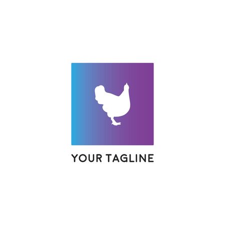 Rooster, chicken, cock. Abstract vector illustration, logo, icon.のイラスト素材