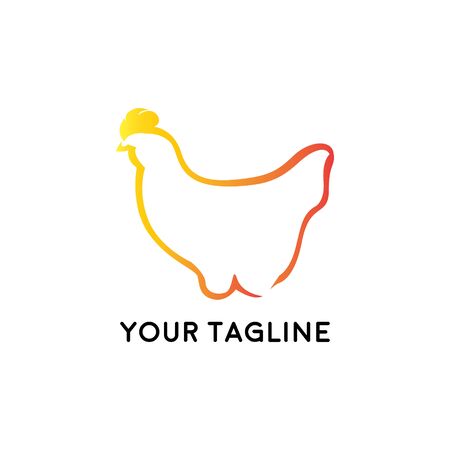 Rooster, chicken, cock. Abstract vector illustration, logo, icon.のイラスト素材