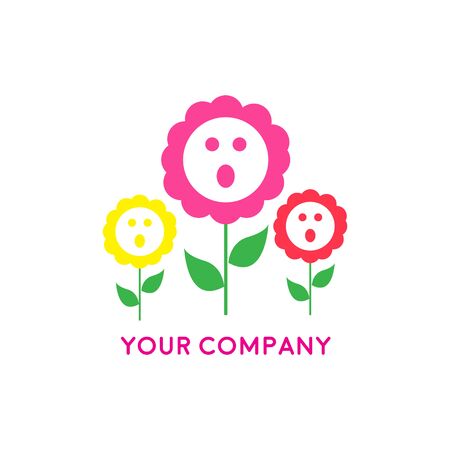 Kids zone vector cartoon logo. Colorful letters for children's playroom decoration. Inscription on isolated backgroundのイラスト素材