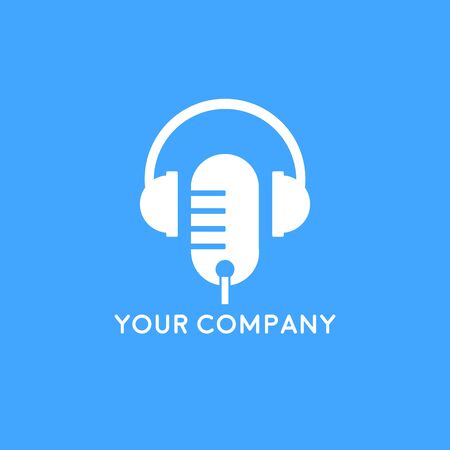 microphone icon. Music shop logo label. Music device. Vector. Music storeのイラスト素材
