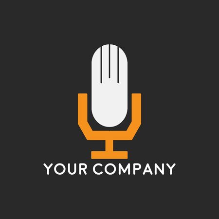 microphone icon. Music shop logo label. Music device. Vector. Music storeのイラスト素材