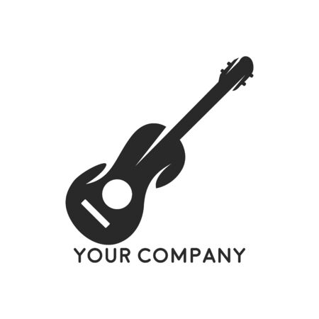 Guitar. Musical instrument. Music store logo label. Music icon. Vector illustration. Design elementのイラスト素材