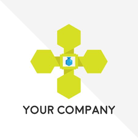 Science lab beaker logo inside vector illustration, labs schoolのイラスト素材