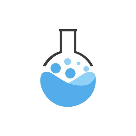 Science lab beaker logo inside vector illustration, labs schoolのイラスト素材