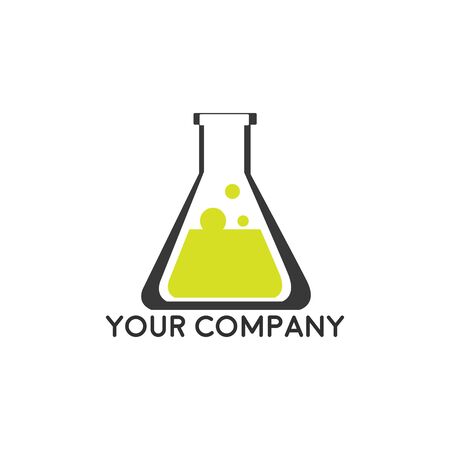 Science lab beaker logo inside vector illustration, labs schoolのイラスト素材