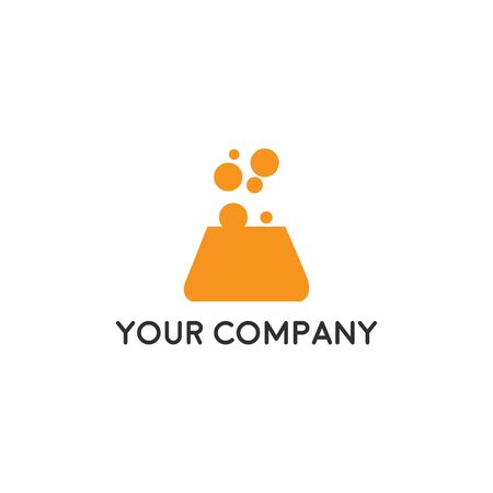 Science lab beaker logo inside vector illustration, labs schoolのイラスト素材