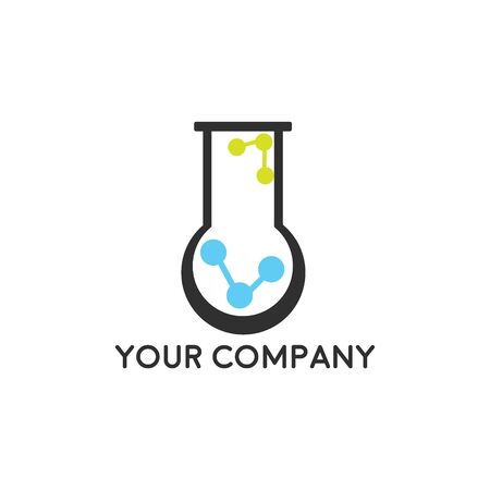 Science lab beaker logo inside vector illustration, labs schoolのイラスト素材