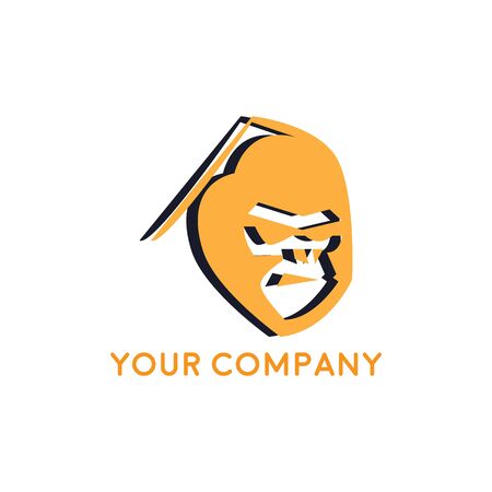 Monkey head logo template vector. Monkey face logo template vector. Ape logo templateのイラスト素材