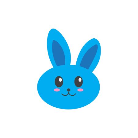 Cute bunny vector graphic icon. rabbit animal head, face illustration. Isolated on white backgroundのイラスト素材