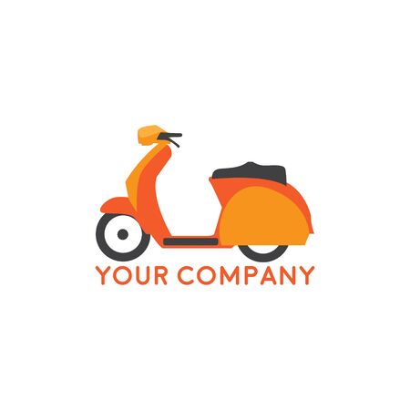 Scooter Logo design silhouette vector template. Motorbike shop store Logotype concept iconのイラスト素材