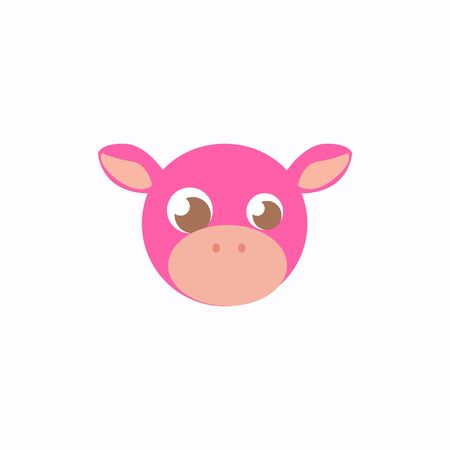 Avatar of a cow on a white background, cartoon cow logo vector mascot character avatar downloadのイラスト素材