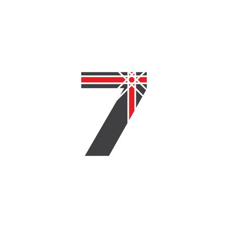 7 Number logo design vector elementのイラスト素材