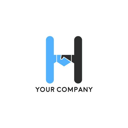 Handshake business logo - two hands make a deal on white background. Cooperation, partnership and agreement vector iconのイラスト素材