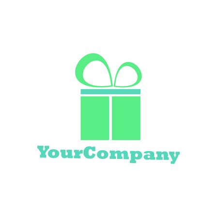 gift logo vector with box illustrationのイラスト素材