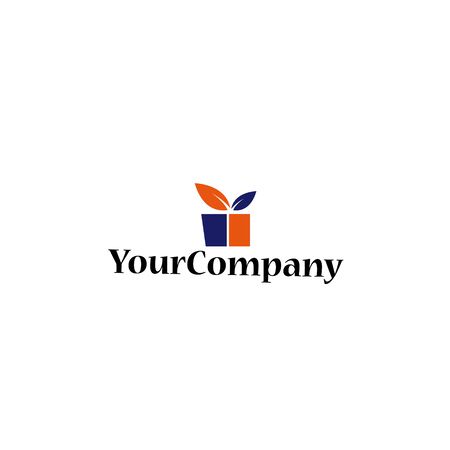 gift logo vector with box illustrationのイラスト素材