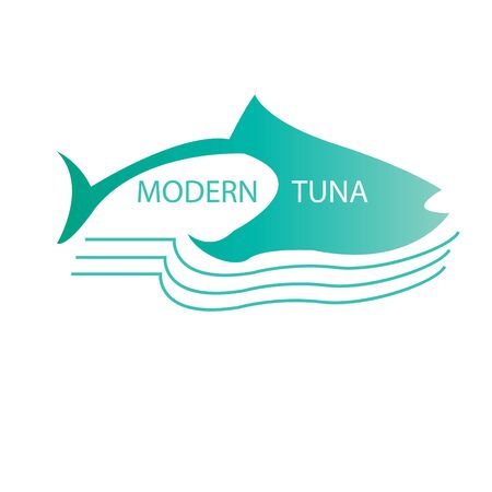 tuna fish vector, Seafood logo and Always Freshのイラスト素材