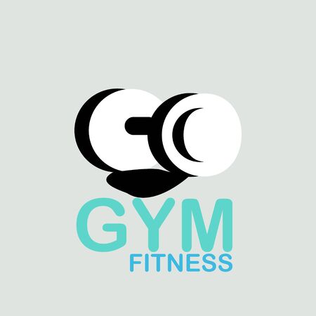 fitness club logo, dumbbels, vector illustrationのイラスト素材