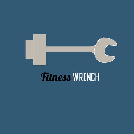 fitness club logo, dumbbels, vector illustrationのイラスト素材