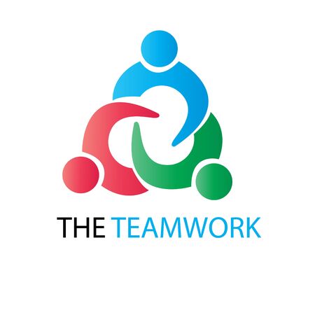 Teamwork logo , Business People Together. Vector Illustrationのイラスト素材