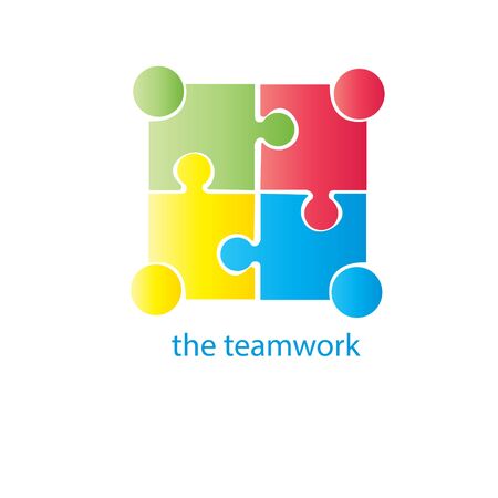 Teamwork logo , Business People Together. Vector Illustrationのイラスト素材