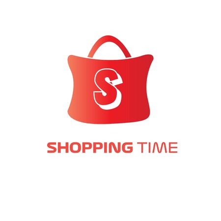 Online shops logo. handbag. Fashion city, shopping bagのイラスト素材