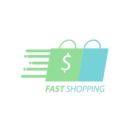 Online shops logo. handbag. Fashion city, shopping bagのイラスト素材